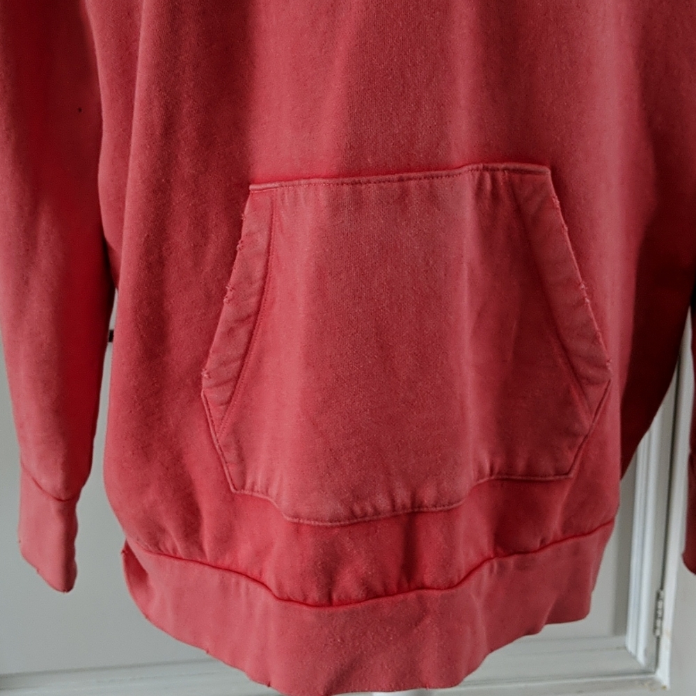 Mossimo Distressed Red Hooded Sweatshirt XL - Picture 2 of 9